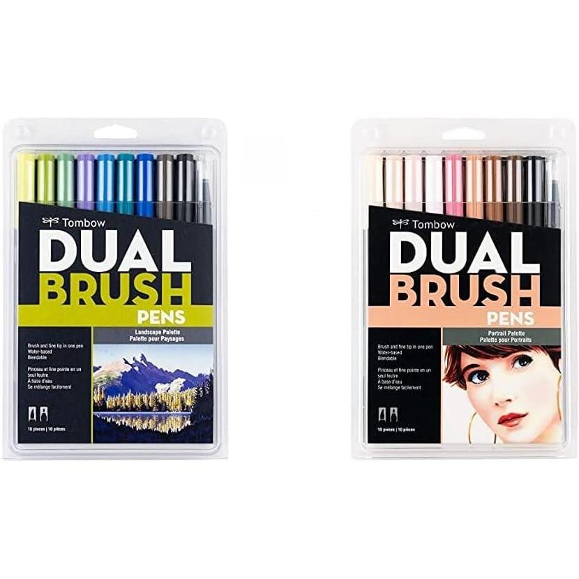 image:imageTombow Dual Brush Pen Art Markers 10Pack Portrait and 10Pack Landscape Sets Blendable Brush and Fine Tip Markers