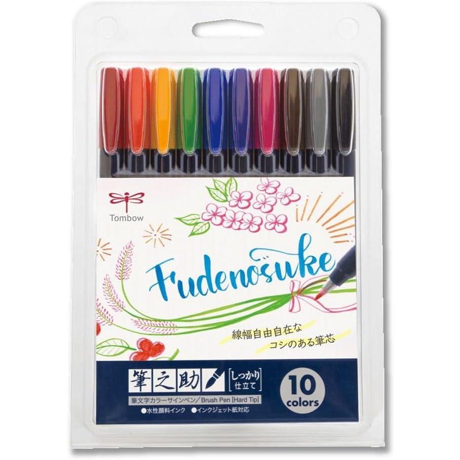 image:imageTombow Fudenosuke Brush Pen Hard 10 Colors Set WSBH10C10 standard colors