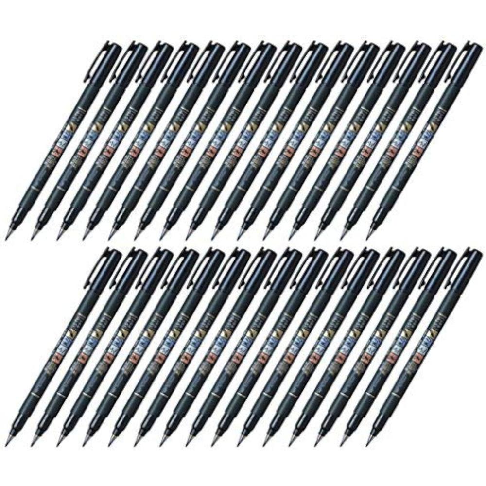 image:imageTombow Fudenosuke Brush Pen GCD112 Soft Tip Black Body Value Set of 30