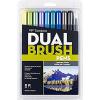 Tombow Dual Brush Pen Art Markers, 10-Pack Portrait and 10-Pack Landscape Sets. Blendable Brush and Fine Tip Markers