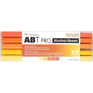 Tombow 56961 ABT PRO Alcohol Markers, Basic Palette, Set of 12 Colors – Dual Tip, Permanent Art Markers Feature Chisel and Brush Tips Perfect for Coloring, Sketching, and Illustration(Orange Tones)