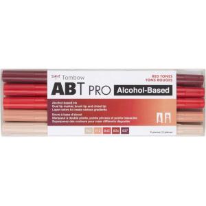 Tombow 56961 ABT PRO Alcohol Markers, Basic Palette, Set of 12 Colors – Dual Tip, Permanent Art Markers Feature Chisel and Brush Tips Perfect for Coloring, Sketching, and Illustration(Red Tones)