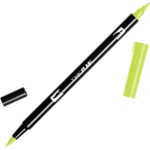Tombow Dual Brush Pens, ABT N00, Set of 6 Pens, Colorless Blender (56645)(Chartreuse)