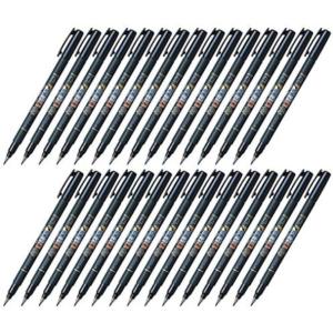 Tombow Fudenosuke Brush Pen (GCD-112), Soft Tip, Black Body, Value Set of 30