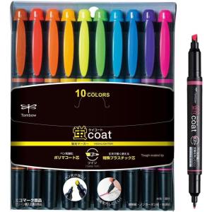 Tombow Kay Coat Double-Sided Fluorescent Highlighter Pen – 10 Color Set