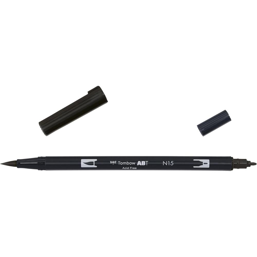 image:imageTombow Dual brushn15  Double Brush Tip Marker Black