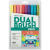Tombow: Dual Brush Pen – Eras Art Marker Collection: Retro, 80s, and 90s – Water Based Drawing and Coloring Set – Includes Colorless Blender Pen 3 Pack