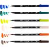 Tombow 72562 Dual Brush Pen Art Markers, Manga Illustration, Wind 6-Pack