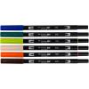 Tombow 72562 Dual Brush Pen Art Markers, Manga Illustration, Wind 6-Pack