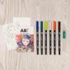Tombow 72562 Dual Brush Pen Art Markers, Manga Illustration, Wind 6-Pack